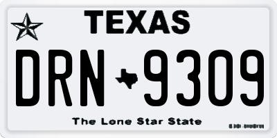 TX license plate DRN9309