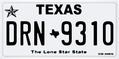 TX license plate DRN9310