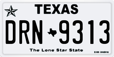TX license plate DRN9313