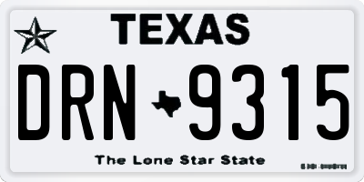 TX license plate DRN9315