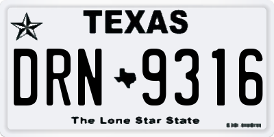 TX license plate DRN9316