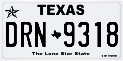 TX license plate DRN9318
