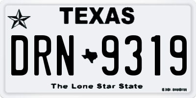TX license plate DRN9319