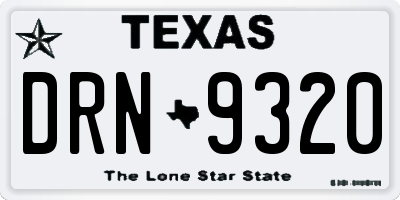 TX license plate DRN9320