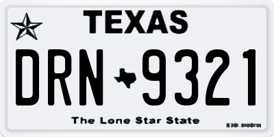 TX license plate DRN9321