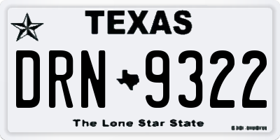 TX license plate DRN9322