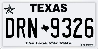 TX license plate DRN9326