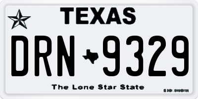 TX license plate DRN9329