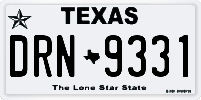 TX license plate DRN9331