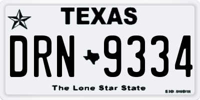 TX license plate DRN9334