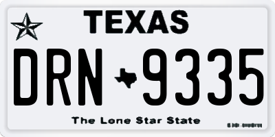 TX license plate DRN9335