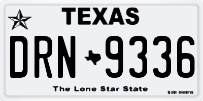 TX license plate DRN9336