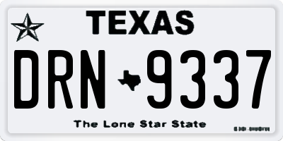 TX license plate DRN9337