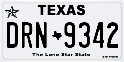 TX license plate DRN9342