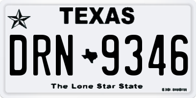 TX license plate DRN9346