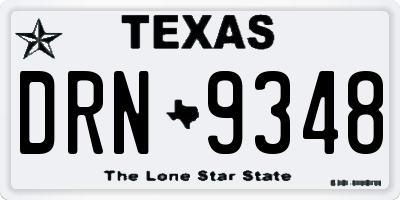 TX license plate DRN9348
