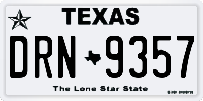 TX license plate DRN9357