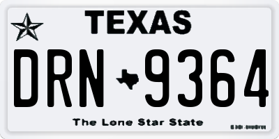 TX license plate DRN9364