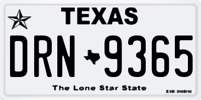 TX license plate DRN9365