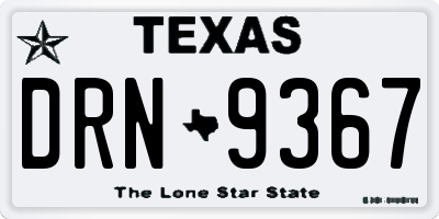 TX license plate DRN9367