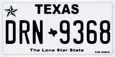 TX license plate DRN9368