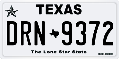 TX license plate DRN9372