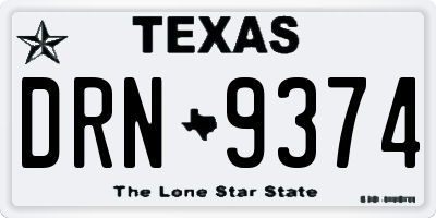 TX license plate DRN9374