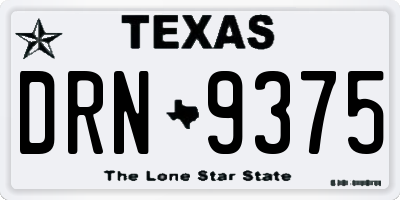 TX license plate DRN9375