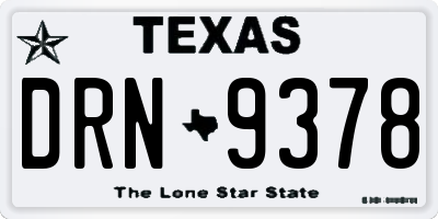 TX license plate DRN9378