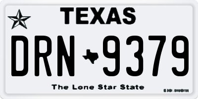 TX license plate DRN9379