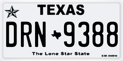 TX license plate DRN9388