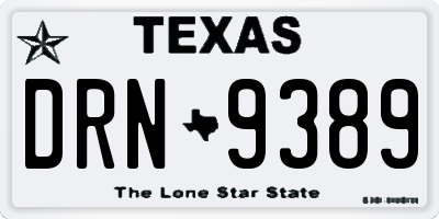 TX license plate DRN9389