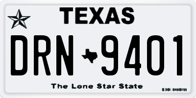 TX license plate DRN9401