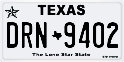 TX license plate DRN9402