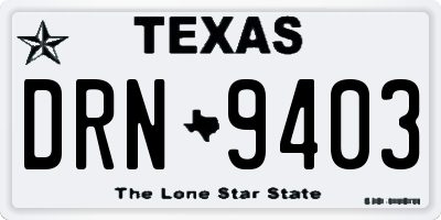 TX license plate DRN9403