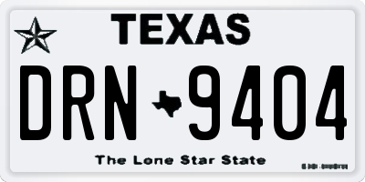 TX license plate DRN9404