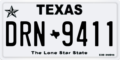 TX license plate DRN9411