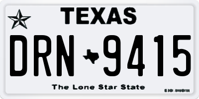 TX license plate DRN9415