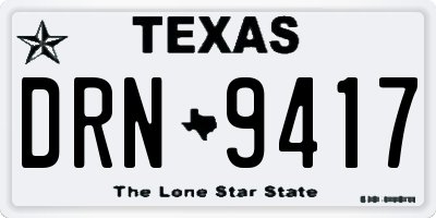 TX license plate DRN9417