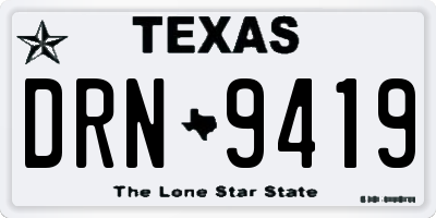 TX license plate DRN9419