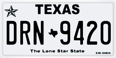 TX license plate DRN9420