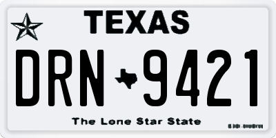 TX license plate DRN9421