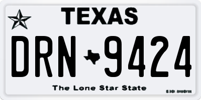 TX license plate DRN9424
