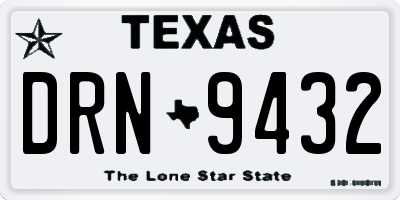 TX license plate DRN9432