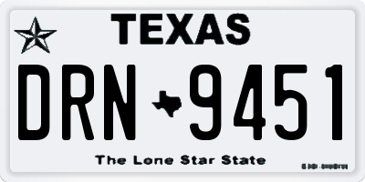 TX license plate DRN9451