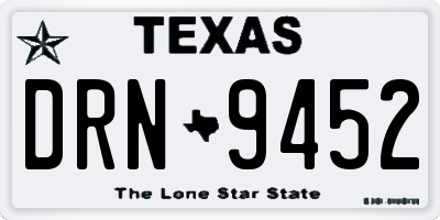 TX license plate DRN9452