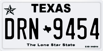 TX license plate DRN9454
