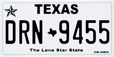 TX license plate DRN9455