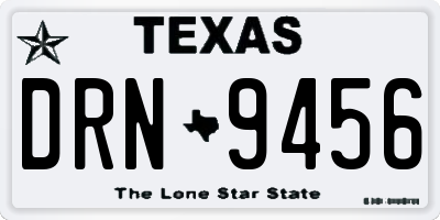 TX license plate DRN9456