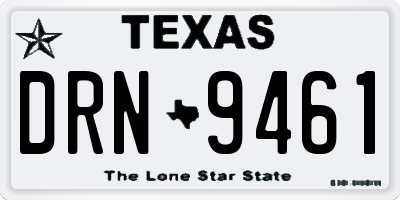 TX license plate DRN9461